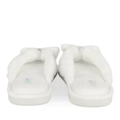 Chaussons BLANC Femme Motif Uni A Enfiler