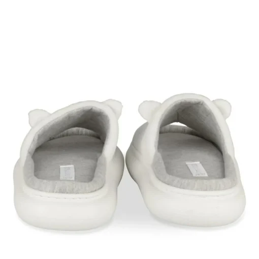 Chaussons BLANC Femme Motif Uni A Enfiler