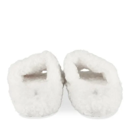 Chaussons BLANC Femme Motif Uni A Enfiler