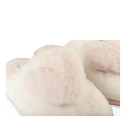 Chaussons BLANC Femme Motif Coeurs A Enfiler