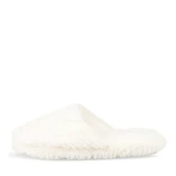 Chaussons BLANC Femme Motif Uni A Enfiler