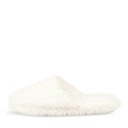 Chaussons BLANC Femme Motif Uni A Enfiler