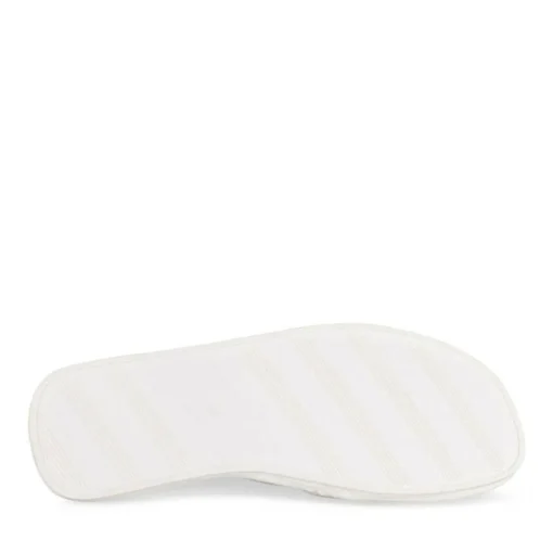 Chaussons BLANC Femme Motif Animal A Enfiler
