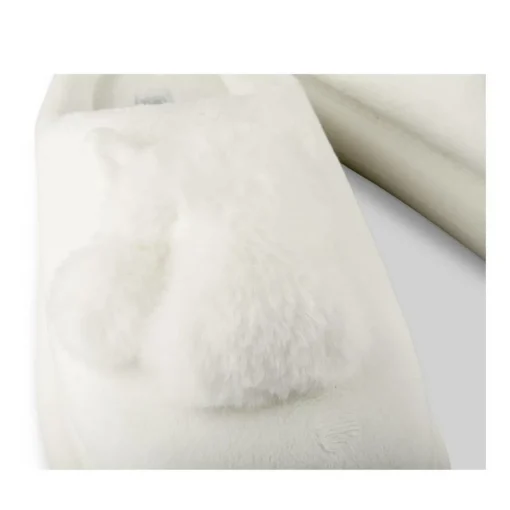 Chaussons BLANC Femme Motif Uni A Enfiler