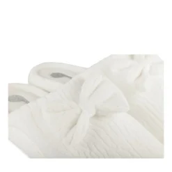 Chaussons BLANC Femme Motif Uni A Enfiler