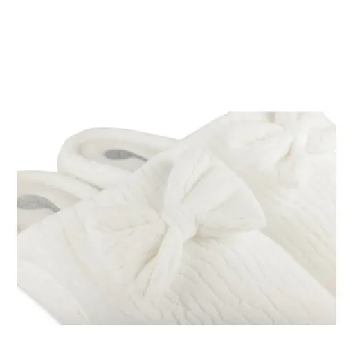 Chaussons BLANC Femme Motif Uni A Enfiler
