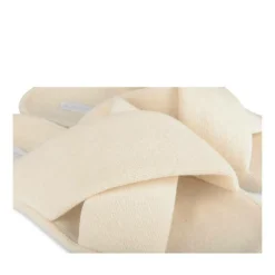 Chaussons BLANC Femme Motif Uni A Enfiler