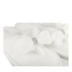 Chaussons BLANC Femme Motif Uni A Enfiler