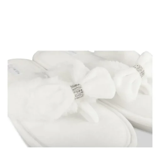 Chaussons BLANC Femme Motif Uni A Enfiler