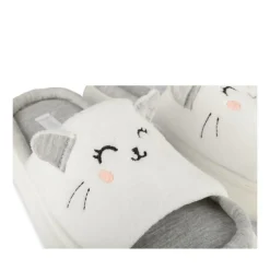 Chaussons BLANC Femme Motif Uni A Enfiler