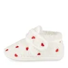 Chaussons BLANC Fille Motif Coeurs Scratch