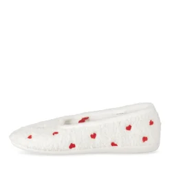 Chaussons BLANC Fille Motif Coeurs Elastique