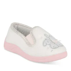 Chaussons BLANC Fille Motif Animal A Enfiler