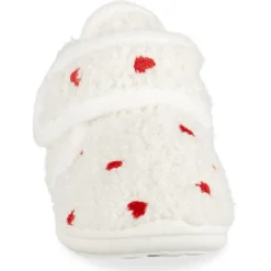 Chaussons BLANC Fille Motif Coeurs Scratch