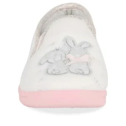 Chaussons BLANC Fille Motif Animal A Enfiler