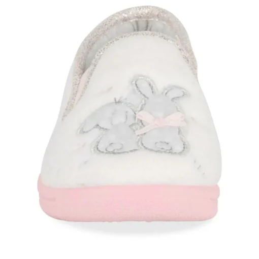Chaussons BLANC Fille Motif Animal A Enfiler