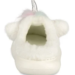 Chaussons BLANC Fille Motif Licorne A Enfiler