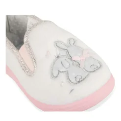 Chaussons BLANC Fille Motif Animal A Enfiler