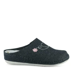 Chaussons BLEU Femme Motif Uni A Enfiler