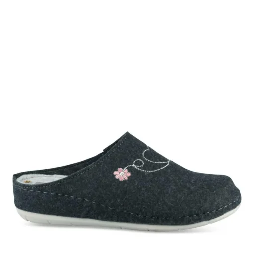 Chaussons BLEU Femme Motif Uni A Enfiler