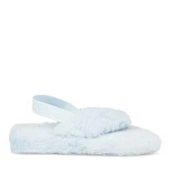 Chaussons BLEU Femme Motif Fausse Fourrure Elastique