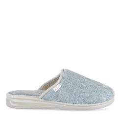 Chaussons BLEU Femme Motif Uni A Enfiler
