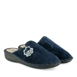 Chaussons BLEU Femme Motif Uni A Enfiler