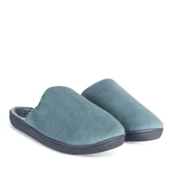 Chaussons BLEU Femme Motif Uni A Enfiler