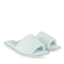 Chaussons BLEU Femme Motif Uni A Enfiler