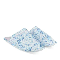 Chaussons BLEU Femme Motif Uni A Enfiler
