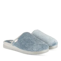 Chaussons BLEU Femme Motif Uni A Enfiler