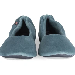 Chaussons BLEU Femme Motif Uni A Enfiler