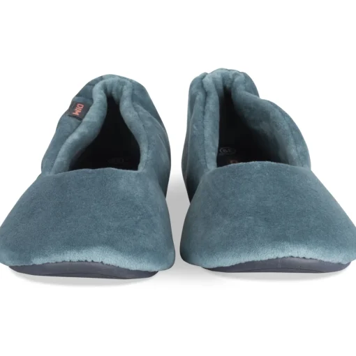 Chaussons BLEU Femme Motif Uni A Enfiler