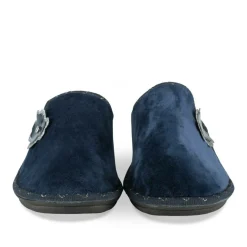 Chaussons BLEU Femme Motif Uni A Enfiler
