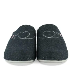 Chaussons BLEU Femme Motif Uni A Enfiler