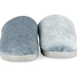 Chaussons BLEU Femme Motif Uni A Enfiler