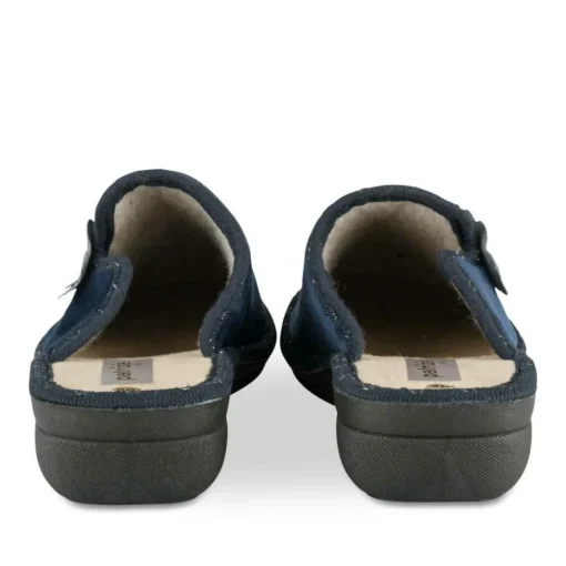 Chaussons BLEU Femme Motif Uni A Enfiler