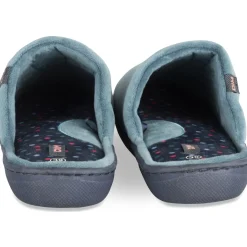 Chaussons BLEU Femme Motif Uni A Enfiler