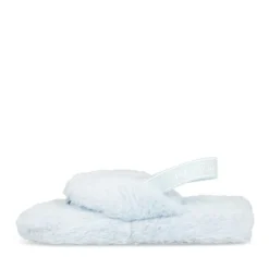 Chaussons BLEU Femme Motif Fausse Fourrure Elastique