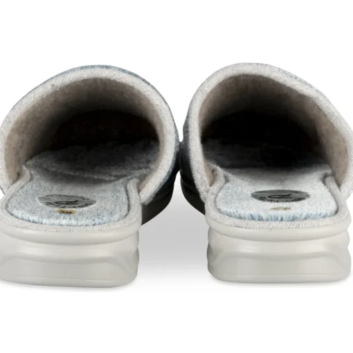 Chaussons BLEU Femme Motif Uni A Enfiler