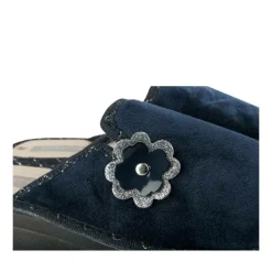 Chaussons BLEU Femme Motif Uni A Enfiler
