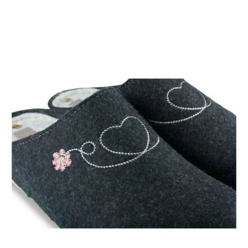 Chaussons BLEU Femme Motif Uni A Enfiler