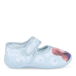 Chaussons BLEU Fille Motif Uni Scratch