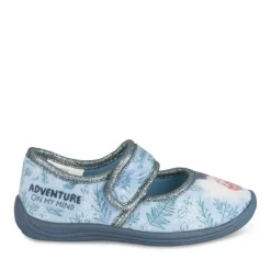 Chaussons BLEU Fille Motif Uni Elastique