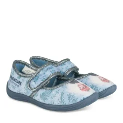 Chaussons BLEU Fille Motif Uni Elastique