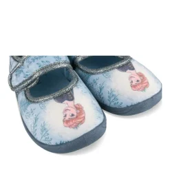 Chaussons BLEU Fille Motif Uni Elastique