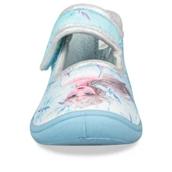 Chaussons BLEU Fille Motif Uni Scratch