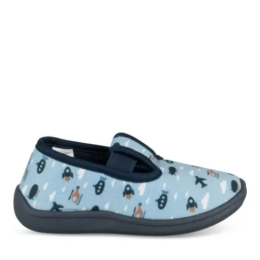 Chaussons BLEU Garçon Motif Uni A Enfiler