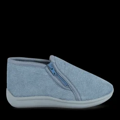 Chaussons BLEU Garçon Motif Uni Fermeture éclair