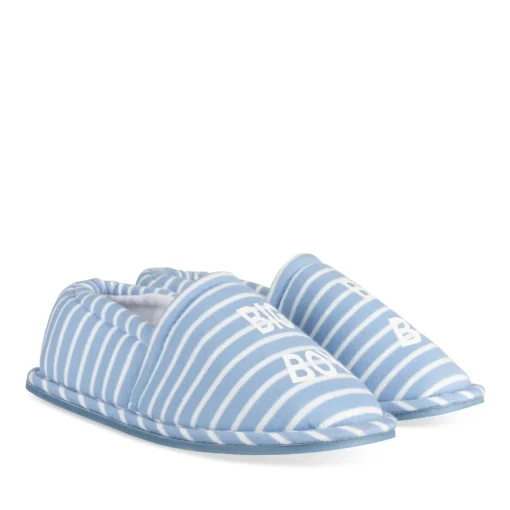 Chaussons BLEU Garçon Motif Rayures A Enfiler